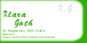 klara goth business card